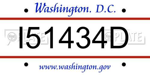 I51434D District Of Columbia License Plate