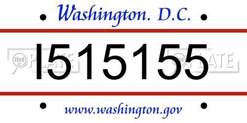 I515155 District Of Columbia License Plate