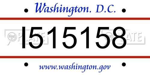 I515158 District Of Columbia License Plate