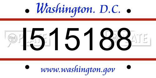 I515188 District Of Columbia License Plate