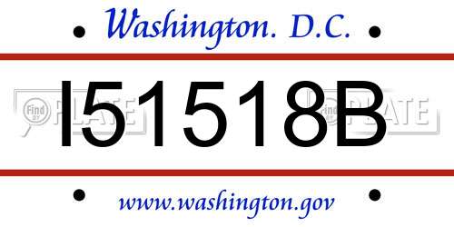 I51518B District Of Columbia License Plate