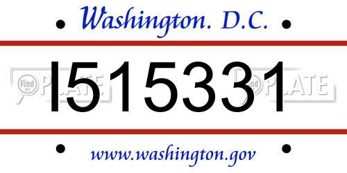 I515331 District Of Columbia License Plate
