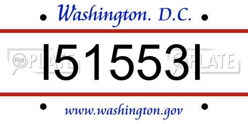 I51553I District Of Columbia License Plate