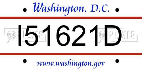 I51621D District Of Columbia License Plate