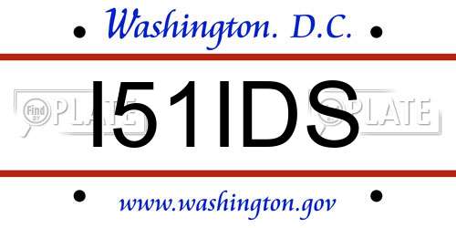 I51IDS District Of Columbia License Plate
