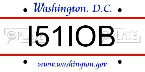 I51IOB District Of Columbia License Plate
