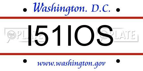 I51IOS District Of Columbia License Plate
