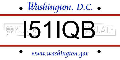 I51IQB District Of Columbia License Plate