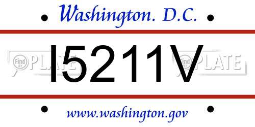 I5211V District Of Columbia License Plate