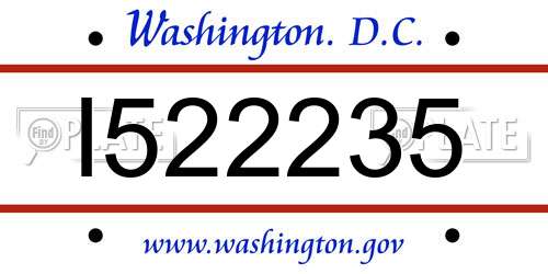 I522235 District Of Columbia License Plate