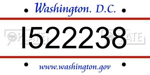 I522238 District Of Columbia License Plate