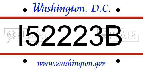 I52223B District Of Columbia License Plate