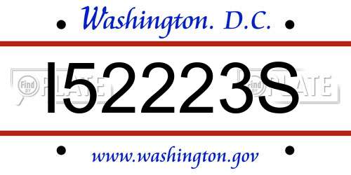 I52223S District Of Columbia License Plate