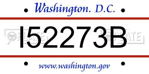 I52273B District Of Columbia License Plate