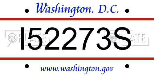 I52273S District Of Columbia License Plate