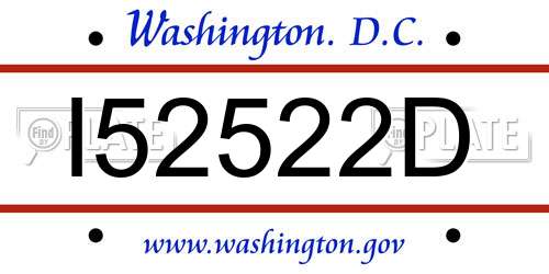 I52522D District Of Columbia License Plate