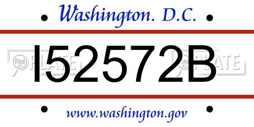 I52572B District Of Columbia License Plate