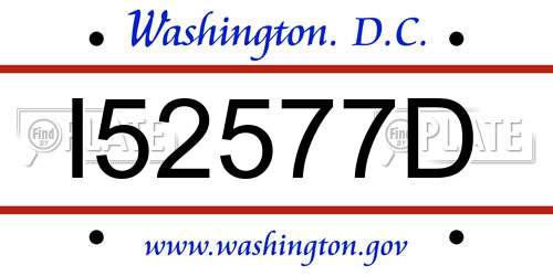 I52577D District Of Columbia License Plate
