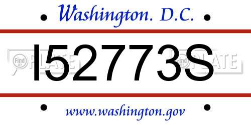 I52773S District Of Columbia License Plate