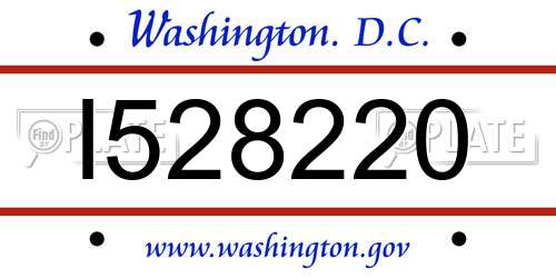 I528220 District Of Columbia License Plate
