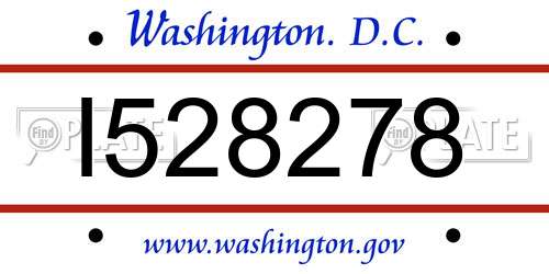 I528278 District Of Columbia License Plate