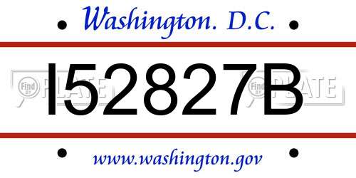 I52827B District Of Columbia License Plate