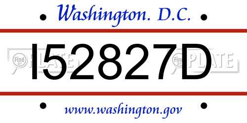 I52827D District Of Columbia License Plate
