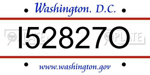 I52827O District Of Columbia License Plate
