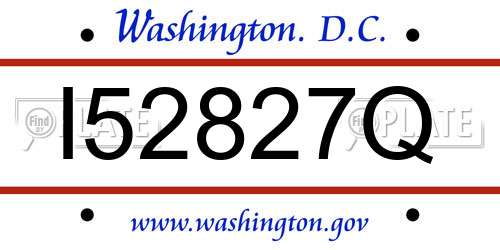 I52827Q District Of Columbia License Plate