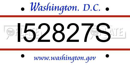 I52827S District Of Columbia License Plate