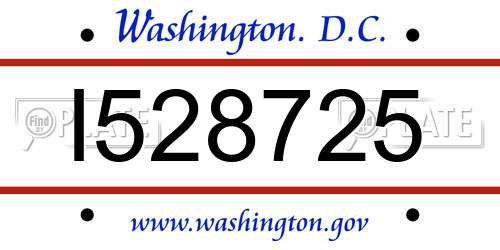 I528725 District Of Columbia License Plate