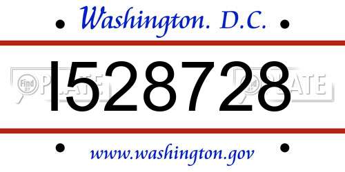 I528728 District Of Columbia License Plate