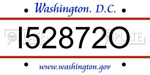 I52872O District Of Columbia License Plate