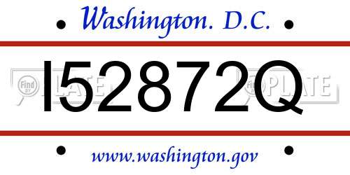 I52872Q District Of Columbia License Plate