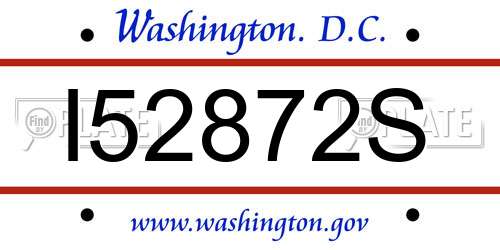 I52872S District Of Columbia License Plate
