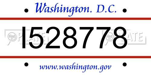 I528778 District Of Columbia License Plate