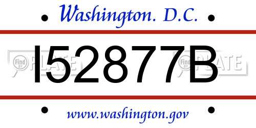 I52877B District Of Columbia License Plate