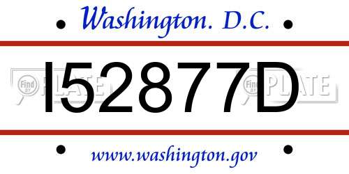 I52877D District Of Columbia License Plate