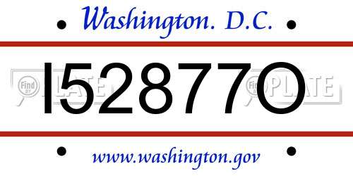 I52877O District Of Columbia License Plate