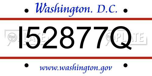 I52877Q District Of Columbia License Plate