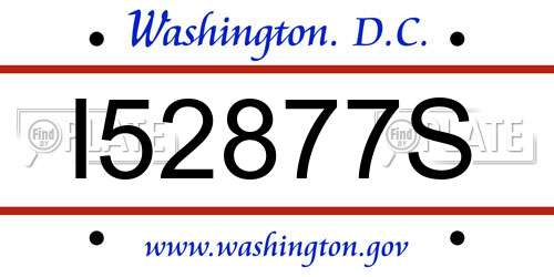 I52877S District Of Columbia License Plate
