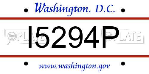 I5294P District Of Columbia License Plate