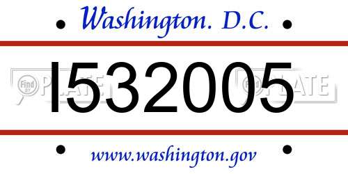 I532005 District Of Columbia License Plate
