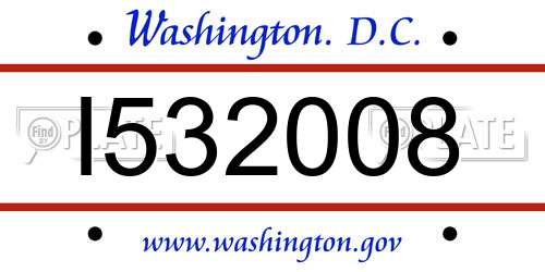 I532008 District Of Columbia License Plate