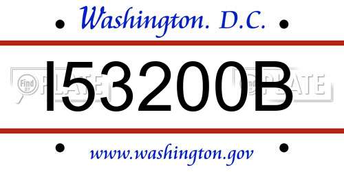 I53200B District Of Columbia License Plate