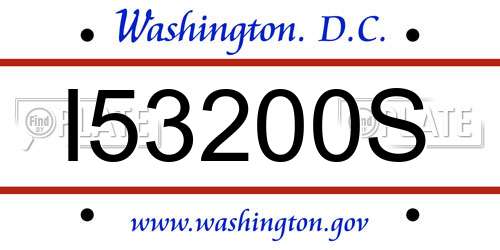 I53200S District Of Columbia License Plate
