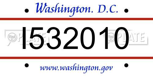 I532010 District Of Columbia License Plate