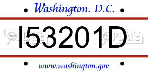 I53201D District Of Columbia License Plate