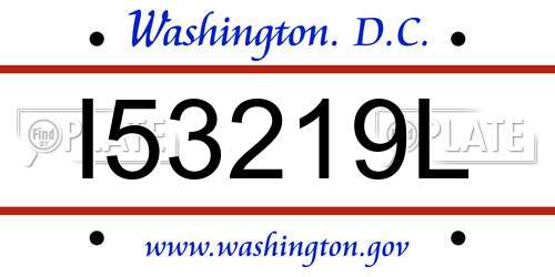 I53219L District Of Columbia License Plate