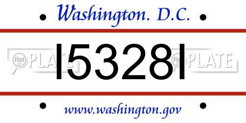 I5328I District Of Columbia License Plate